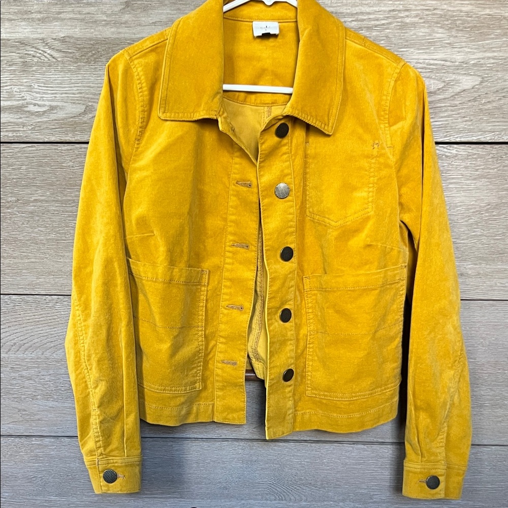 CABI Yellow/Gold Corduroy Jacket with buttons Jacket Size S